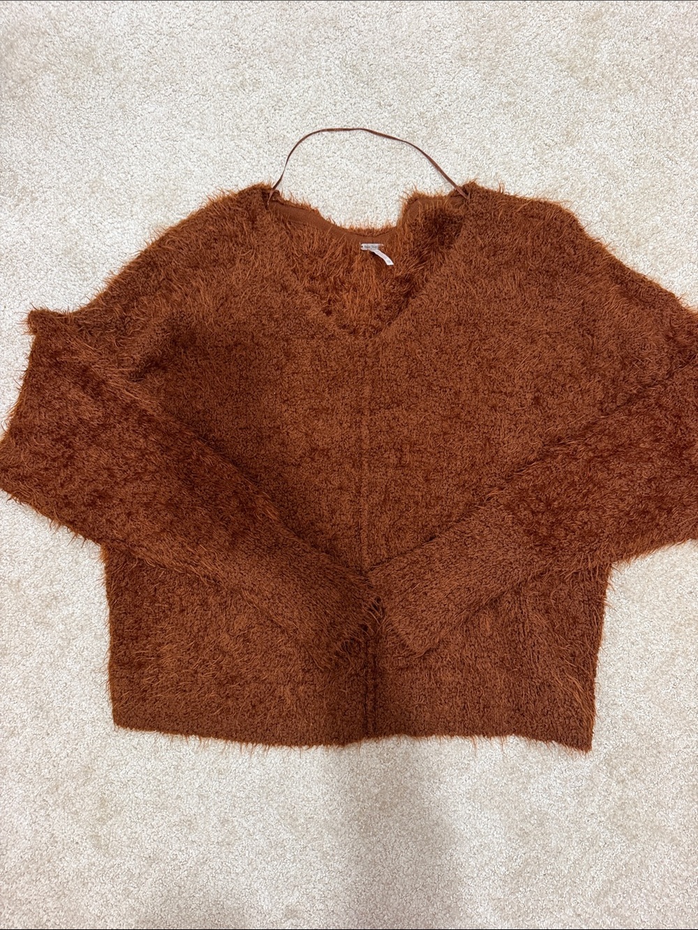 Free People Brown Fuzzy Sweater